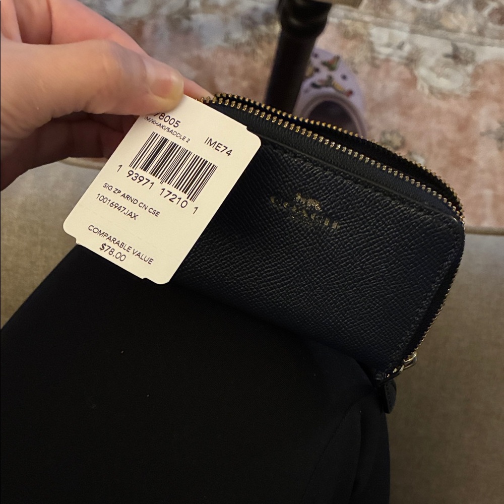 Coach navy Satchel with Gold Accents w/ matching wallet - Picture 7 of 7